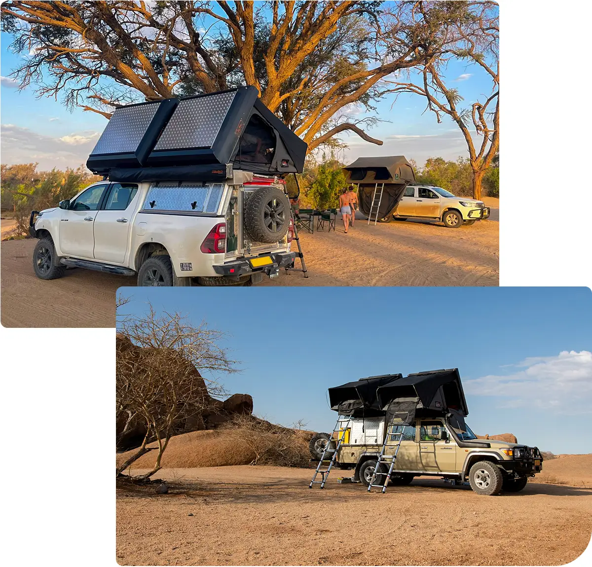 Autovermietung Namibia Dachzelt & Campingausrüstung 3 bis 5 Personen